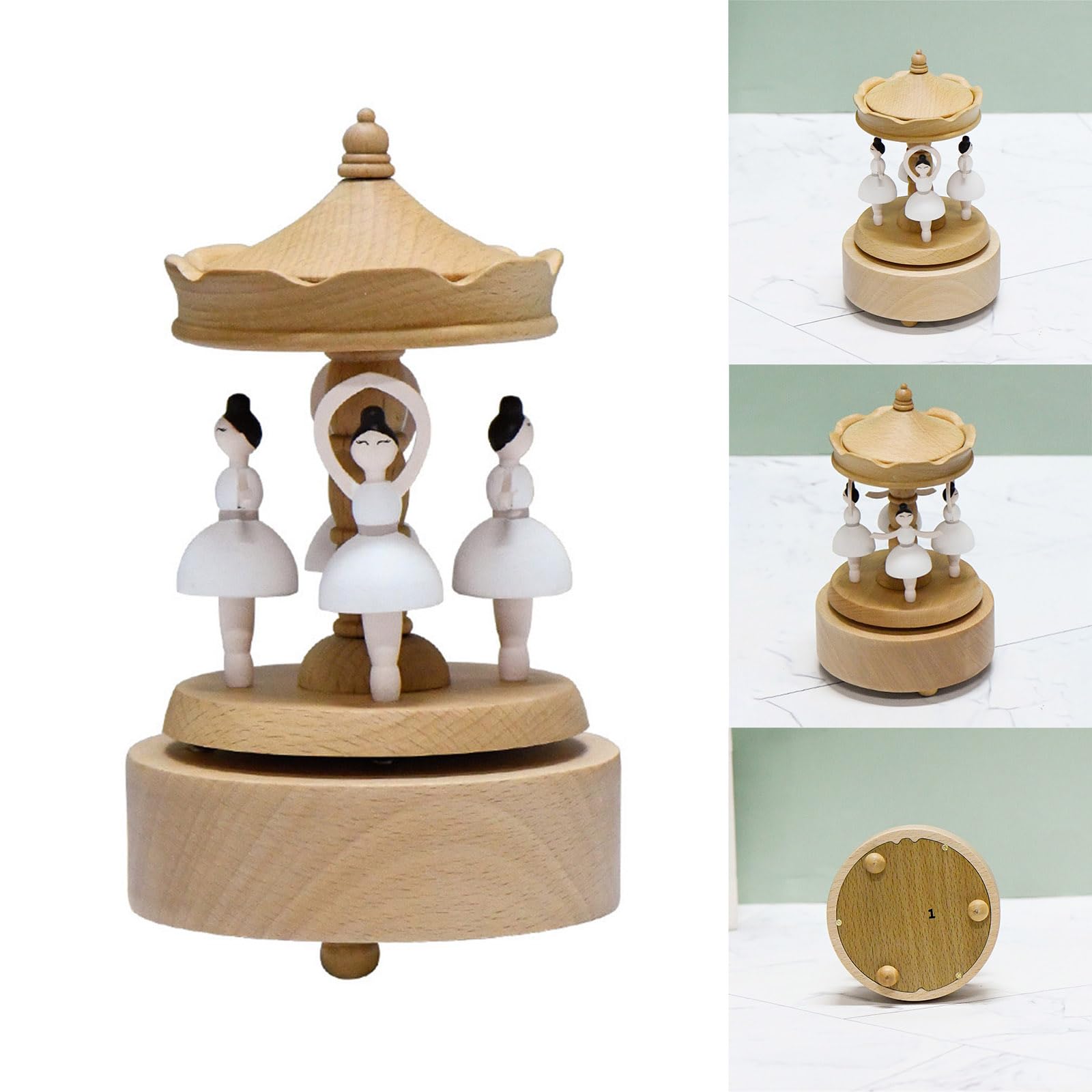 Carillon in legno con carillon a forma di ballerina, per bambini e adulti, regalo creativo di compleanno, decorazione per feste di compleanno