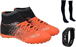 Chuteira Society Botinha Nova Cano Alto Grama Sintética Meião Relógio Uzze Sport