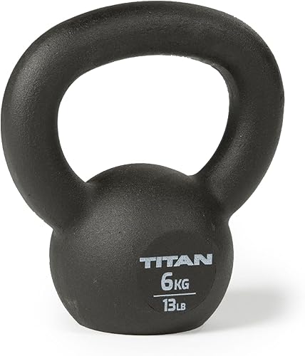 Miniatura 12 de Titan Fitness Pesa rusa de hierro fundido, fundición de una sola pieza, marcas KG y LB, entrenamiento de cuerpo completo