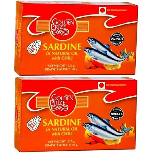 Golden Prize Canned Sardine in Natural Oil with Chili 125g 