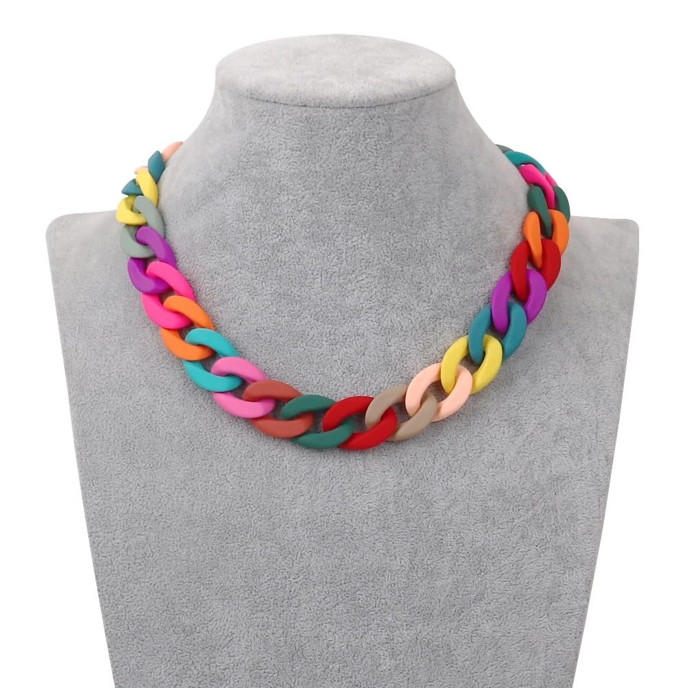 Feng Shui, Collar de Cuentas Coloridas de Plata de Ley 925 para Mujer, Collar de Cuentas de Arco Iris, Collares de Gargantilla, Collar Ancho, joyería para el Cuello
