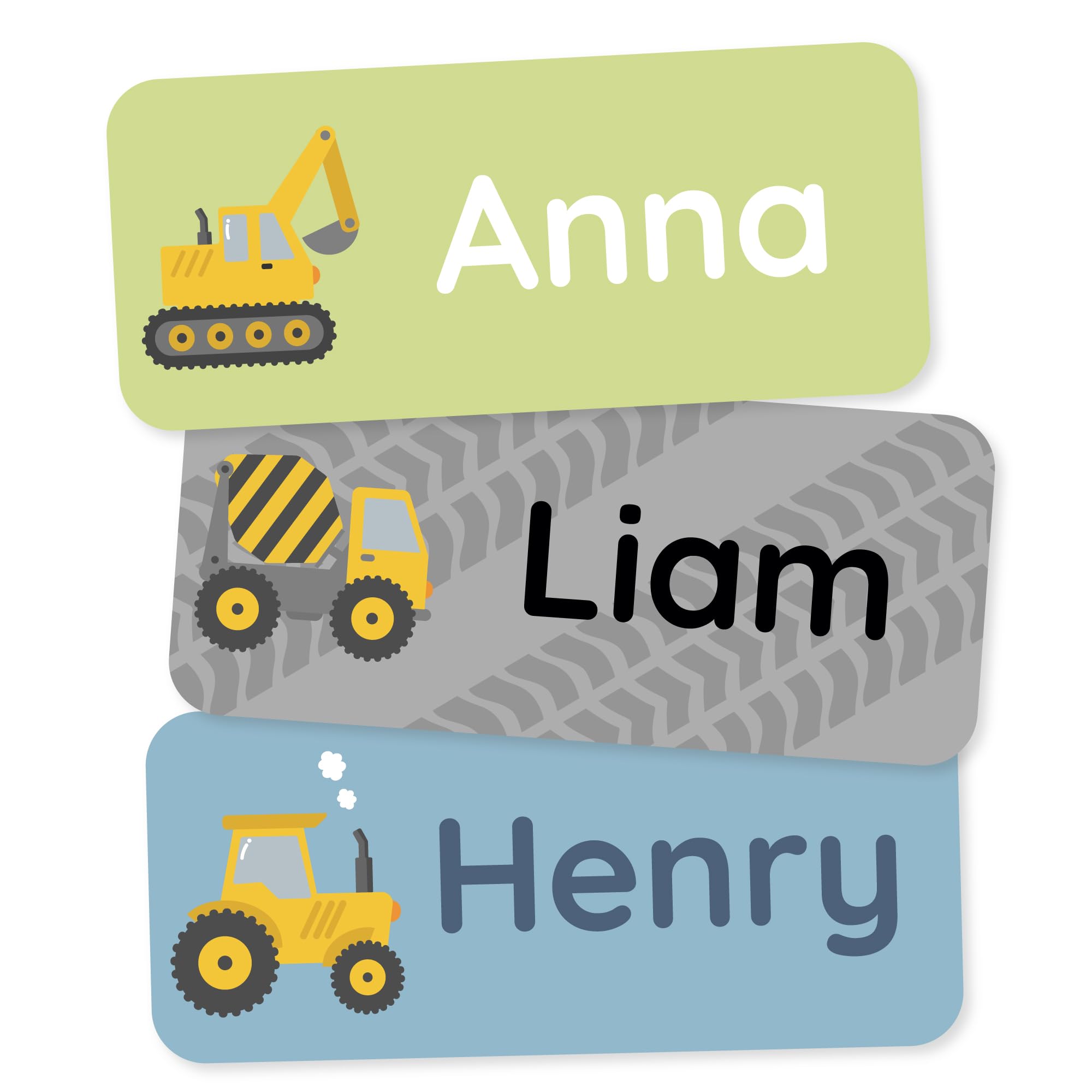 Personalized Name Labels for Kids (120) – Custom Waterproof & Durable Stickers for Clothing, Daycare, Office & School Supplies - Heavy Duty Vehicles