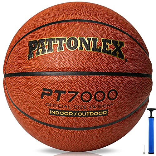 Pattonlex Basketball - Official Size 7 (29.5") - Composite Leather - Indoor/Outdoor Ball For Men(Brown) #TOP6