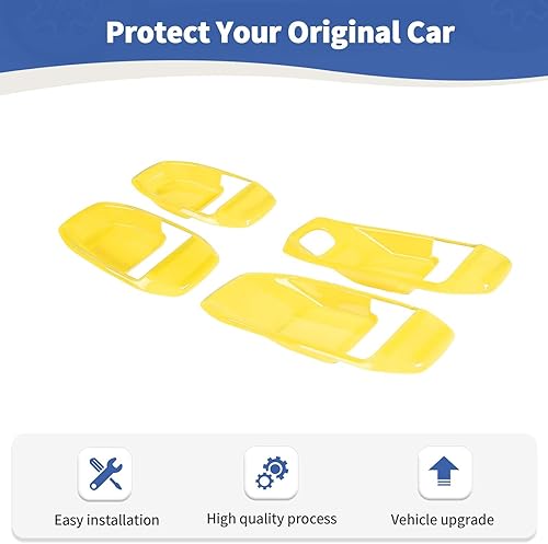 Miniatura 6 de RT-TCZ Para Jeep JL Interior Manija de la Puerta Cubierta del Tazón Trim para Jeep Wrangler JL JLU Gladiator JT 2018-Present Amarillo Interior