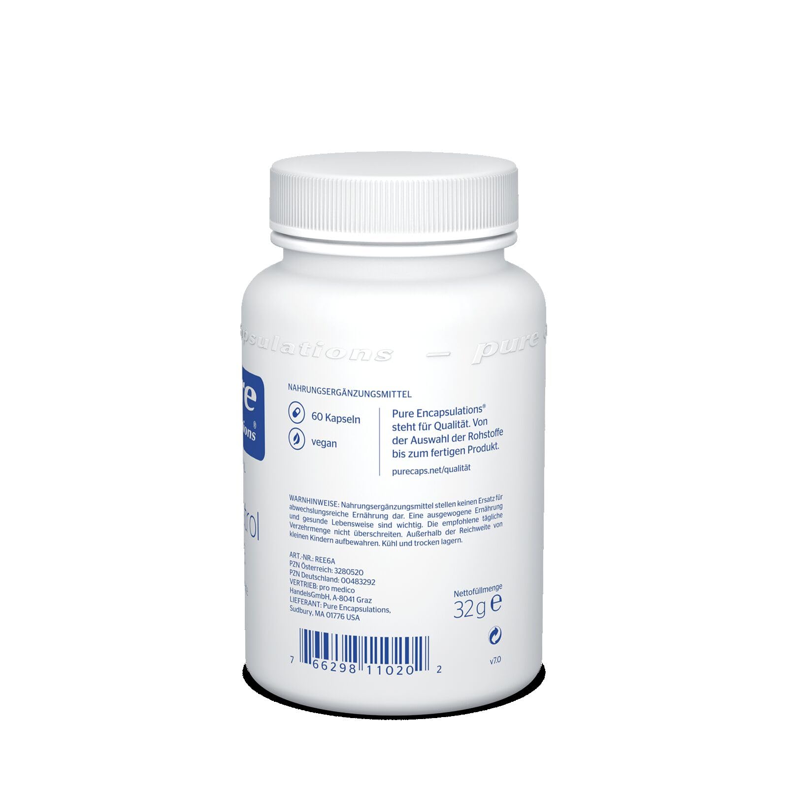 Pure Encapsulations - Resveratrol Extra - Natürliches Resveratrol mit Polyphenolen aus Traubenkern-Extrakt - Antioxidanten, Skincare - 60 vegane Kapseln