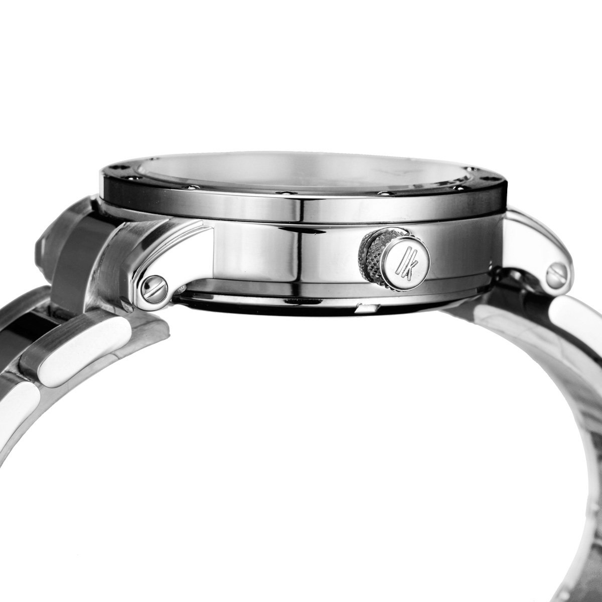 Alienwork IK Automatikuhr Armbanduhr Herren Damen Silber Edelstahl Metallarmband Skelett Glasboden