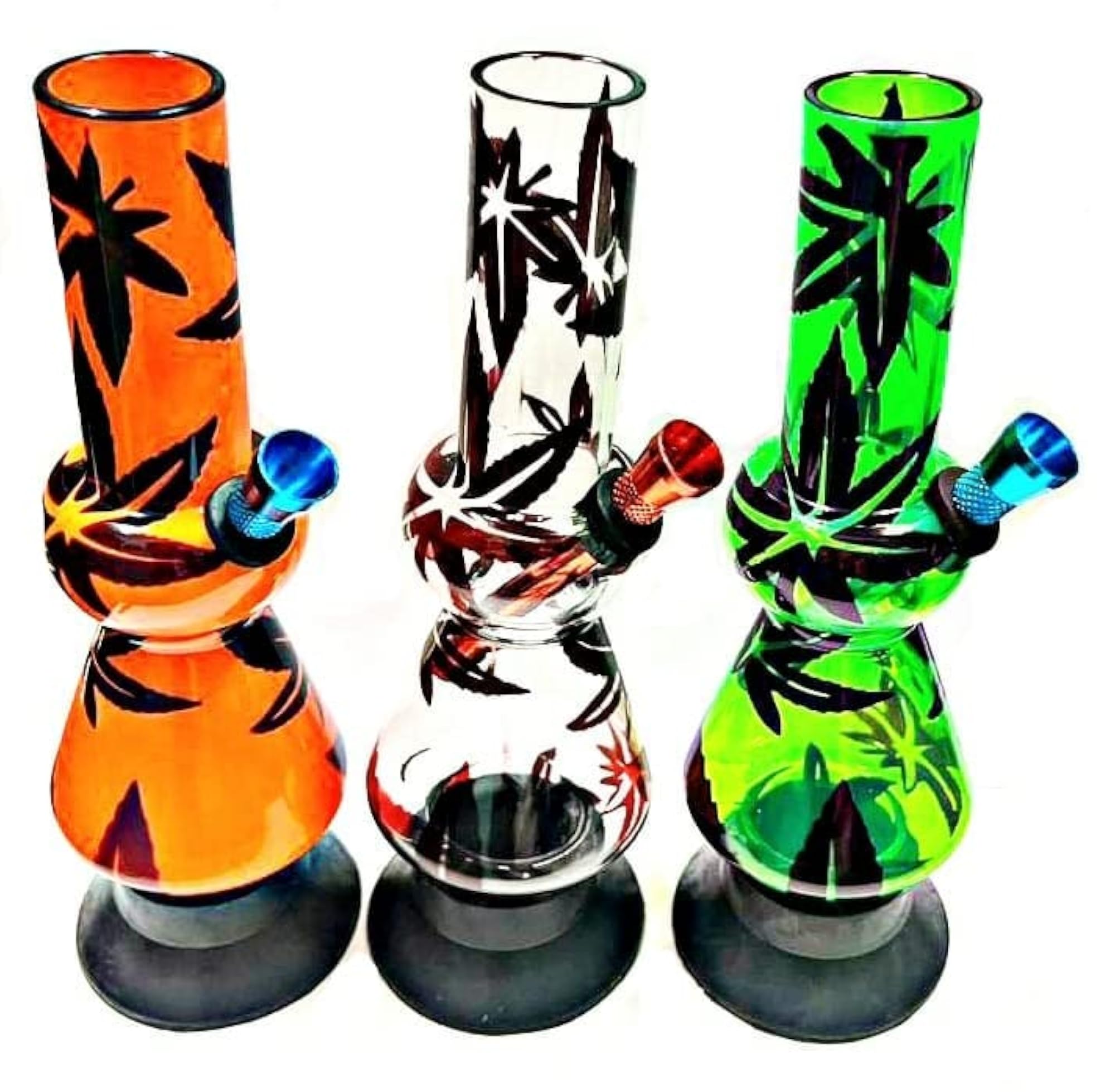 Acrylic Bong Multi Leaf Designed 8 Inch