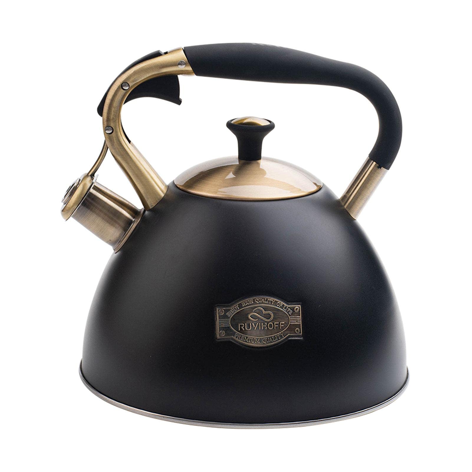 Bouilloire sifflante en Acier Inoxydable - 3 L - Bouilloire sifflante - pour bouillir de l'eau, du thé, du café - pour Plaque électronique ou de Cuisson