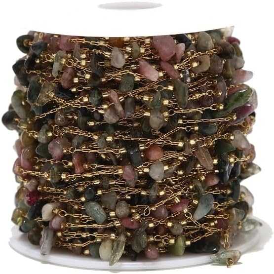 Natural Chip Stone Irregular Bead with Stainless Steel Link Chain DIY for Jewelry Making Crafting (Color : 0.7mm Chain, Size : 5m)