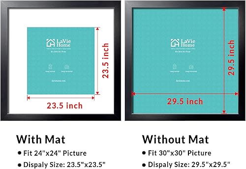 Vista 272 de LaVie Home - Portarretratos de 18 x 24 pulgadas, fotos de 16 x 20 pulgadas con paspartú, de 18 x 24 pulgadas sin paspartú, plexiglás pulido, Negro