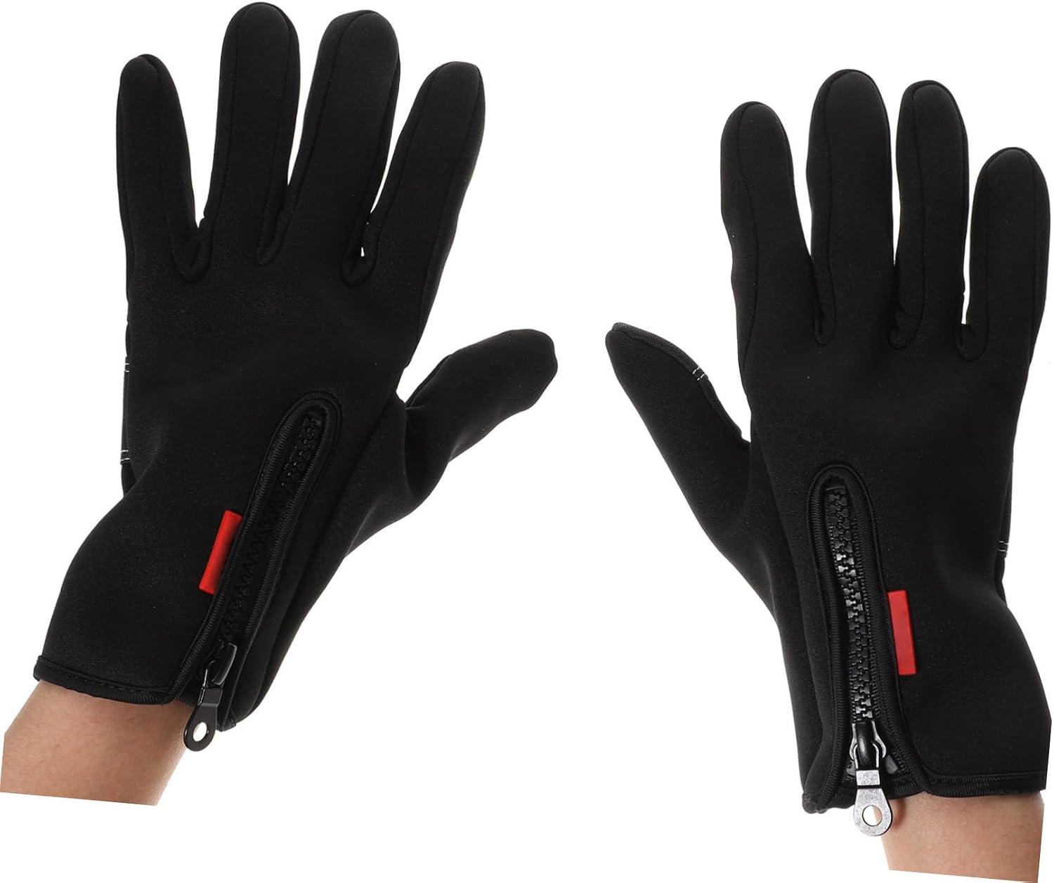 Winter Fishing Gloves 2 Fingers Cut Thermal Mitts with Windproof Zipper Touchscreen Warm Fleece Lined Riding Gloves for Men Women Outdoor Hiking Camping