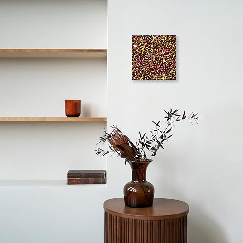 Miniatura 8 de 3dRose dpp _ 29076 _ 1 Retro remolino blossoms-wall reloj, 10 por 10-Inch