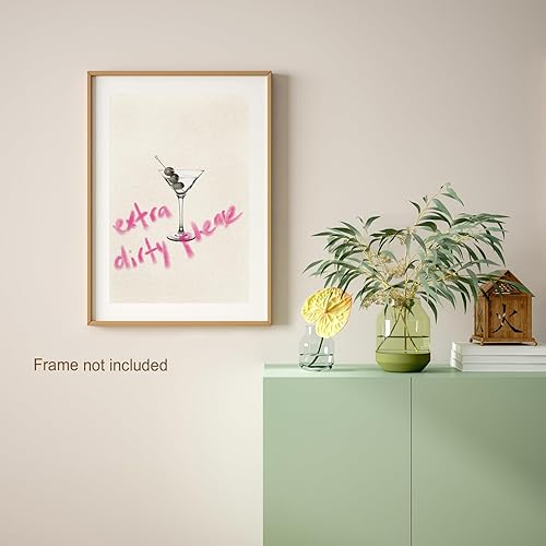 Miniatura 7 de Arte de pared de cóctel vintage extra sucio por favor Martini, arte de pared, arte de pared de cóctel de moda, póster estético de Martini, carrito