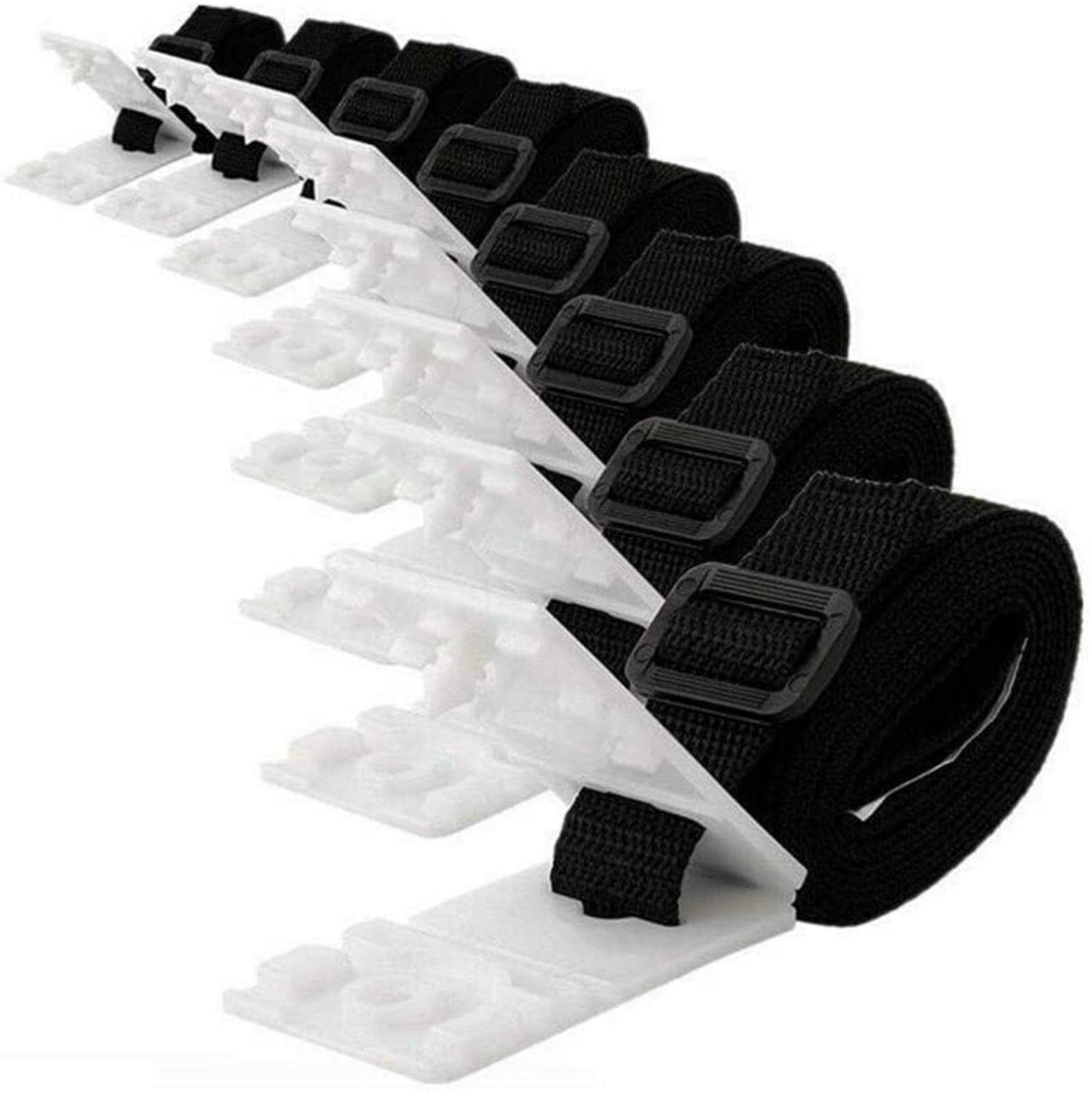 Minan Swimming Pool Cover Roller Attachment Straps Kit Pool Solar Cover Reel Attachment Kit For Ground Pool Including 8 Nylon Straps With Hoop And Loop Tapes, 8 Fastener Plates, 8 Buckles