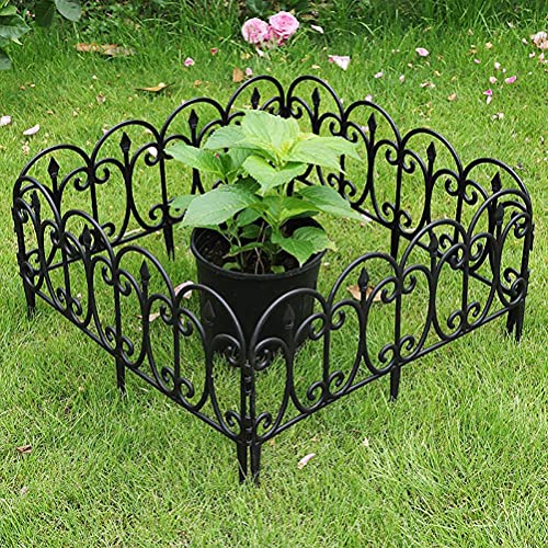 Miokycl 5 peças de cerca de jardim, cerca decorativa de jardim, painéis de metal, cerca decorativa d