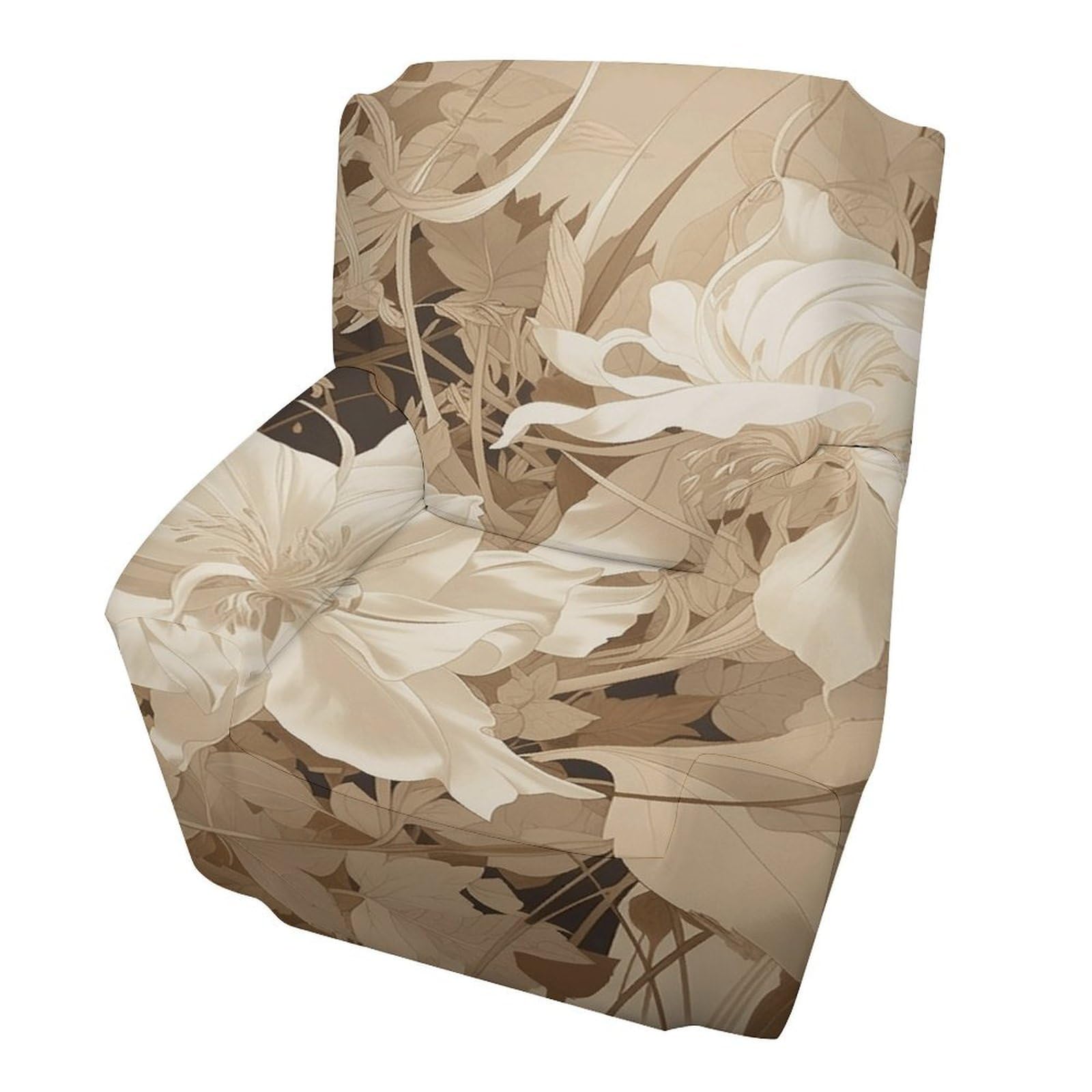 Fodpand Style Flower Palm Leaves Sofa Cover Soft 1 Seater Sofa Slipcover For Pets Washable,Couch Cover With Elastic Straps Furniture Protector