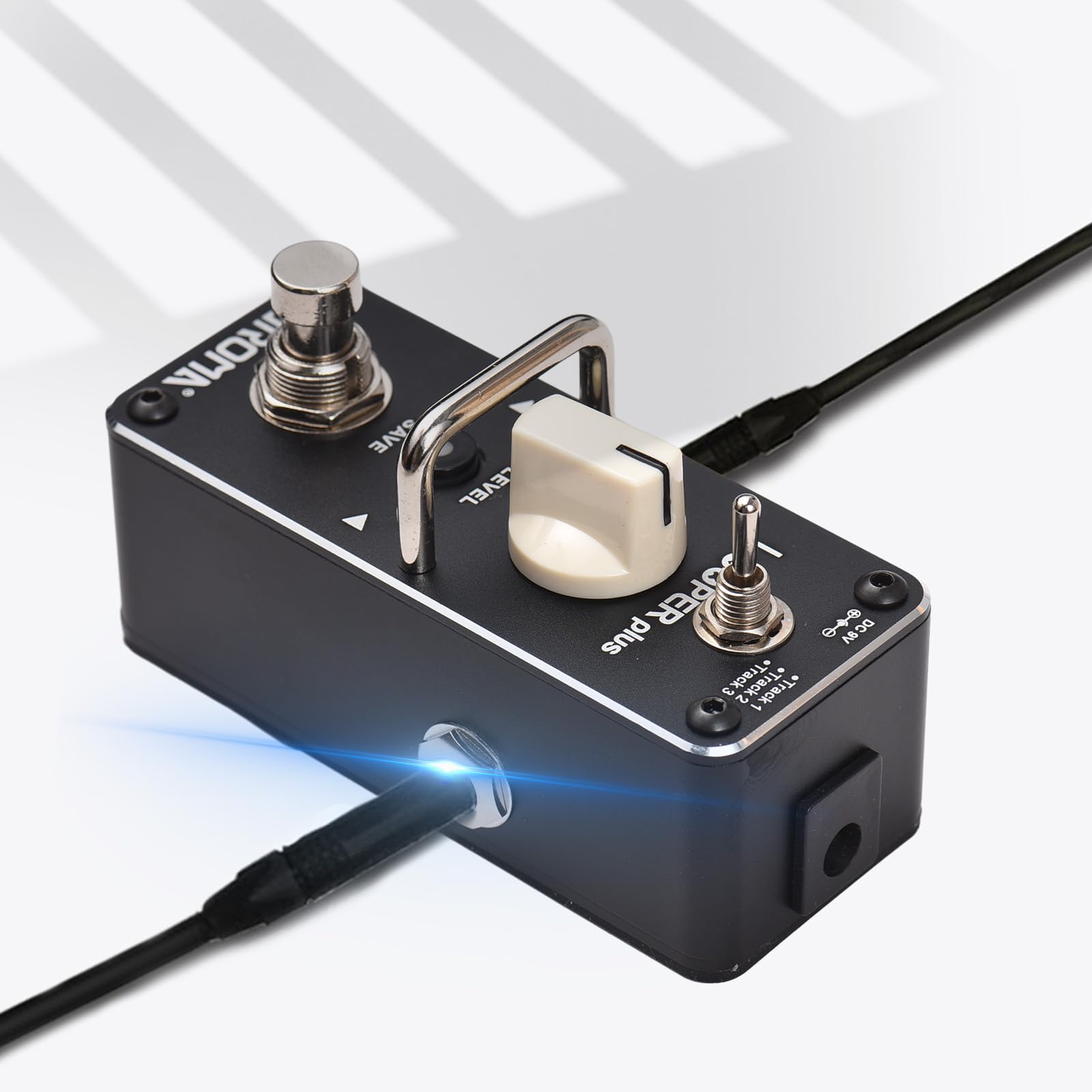 Looper Pédale de boucle pour guitare électrique 24 bits/44,1 kHz Pédale d'effets Looper Double couleur LED Indicateur d'état Réglage du volume Bouton d'enregistrement Bouton d'enregistrement