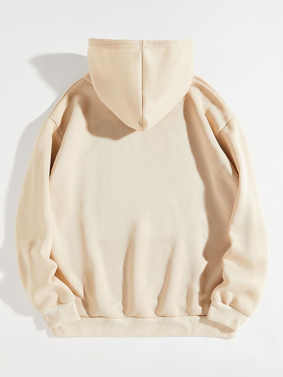 WDIRARA Women's Letter Print Drawstring Drop Shoulder Hoodie Sweatshirt Top with Pocket Apricot XL - Image 2