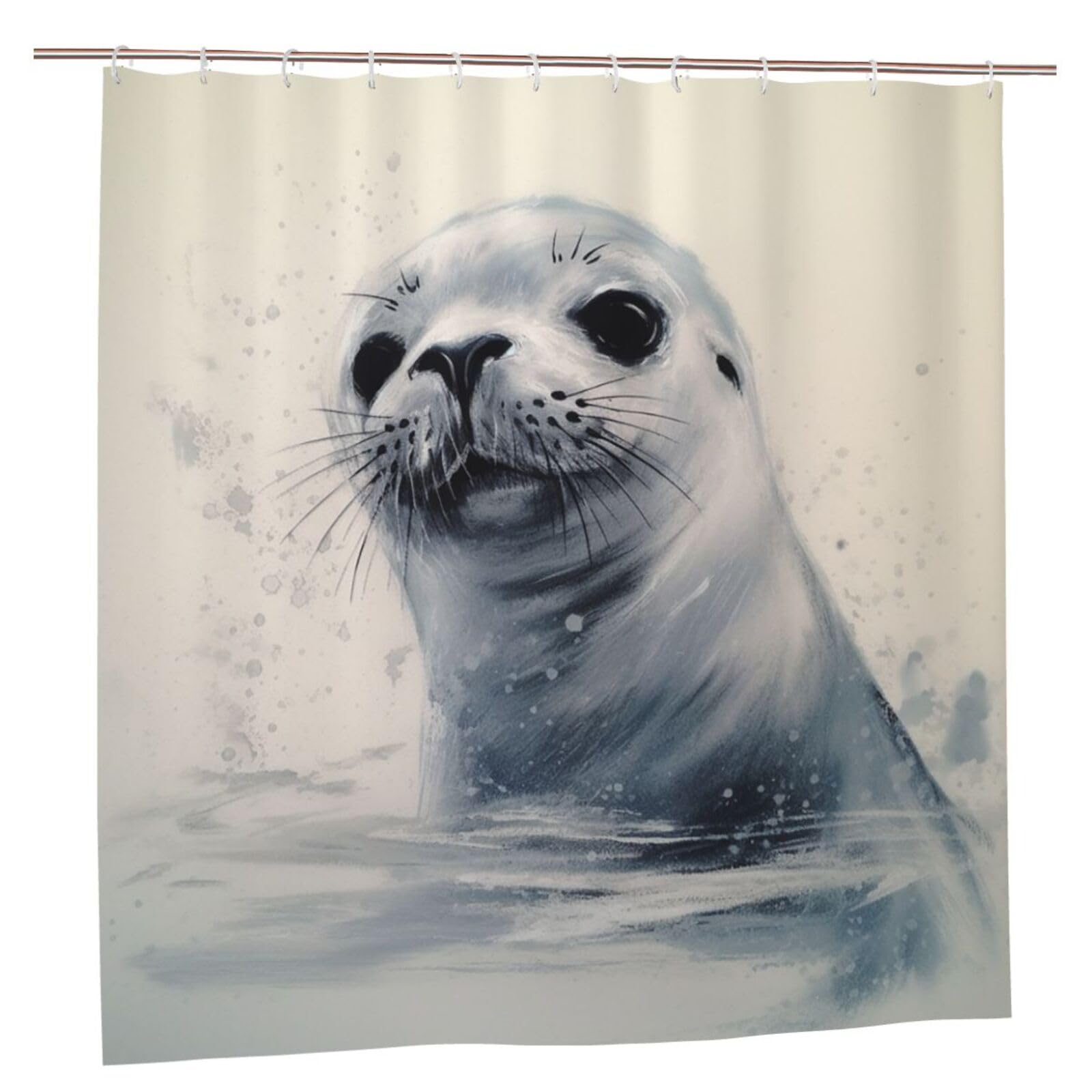 Rideau de douche imperméable et lavable 183x183 cm avec 12 crochets