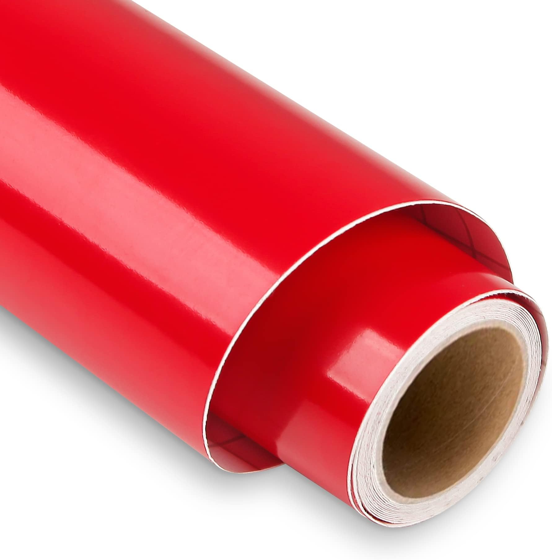 Red Permanent Vinyl for Cricut - 12" x 5FT Red Cricut Vinyl Roll, Outdoor Self Adhesive Vinyl Roll for Decor Sticker, Party Decoration