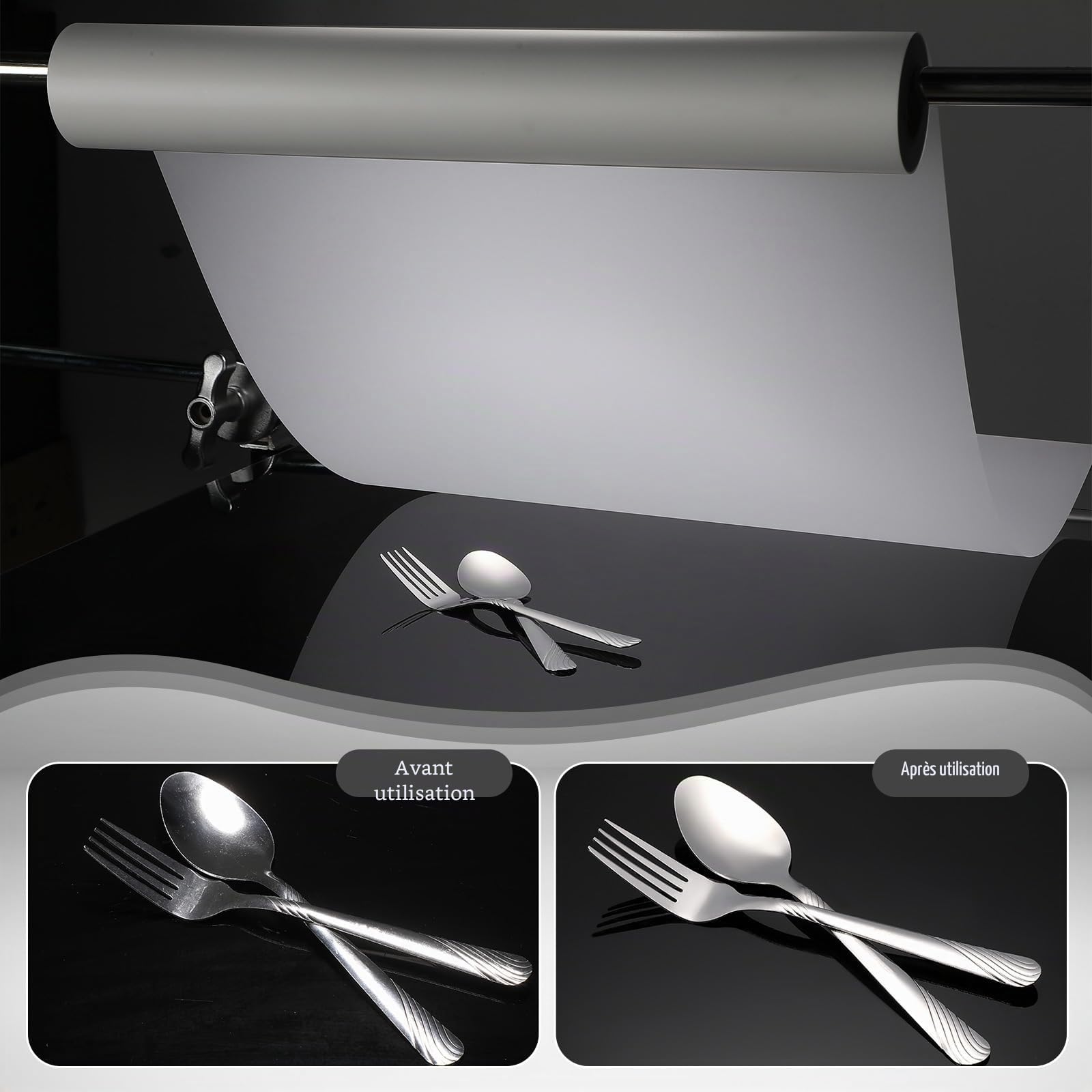 Nezyo Rouleau de Papier diffuseur de lumière pour Flash LED, lumière stroboscopique, Photographie et vidéo - Blanc - 0,4 x 15 m