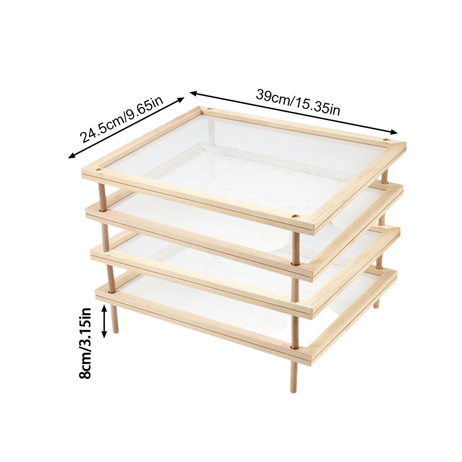 Estante De Secado De Condimentos, Estante De Secado De Pasta De Madera, Secador De Alimentos De Madera Con Red, Herramienta De Deshidratación, Estante De Almacenamiento De Frutas Abierto Puli