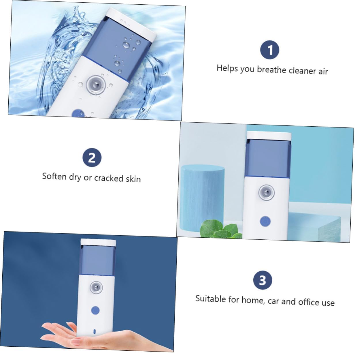 OUNONA 1Pc Hydrating Mister Portable Nanometer Facial Spray Steamer for Skin Cleansing and Oil Control for Spa Travel and Office Use