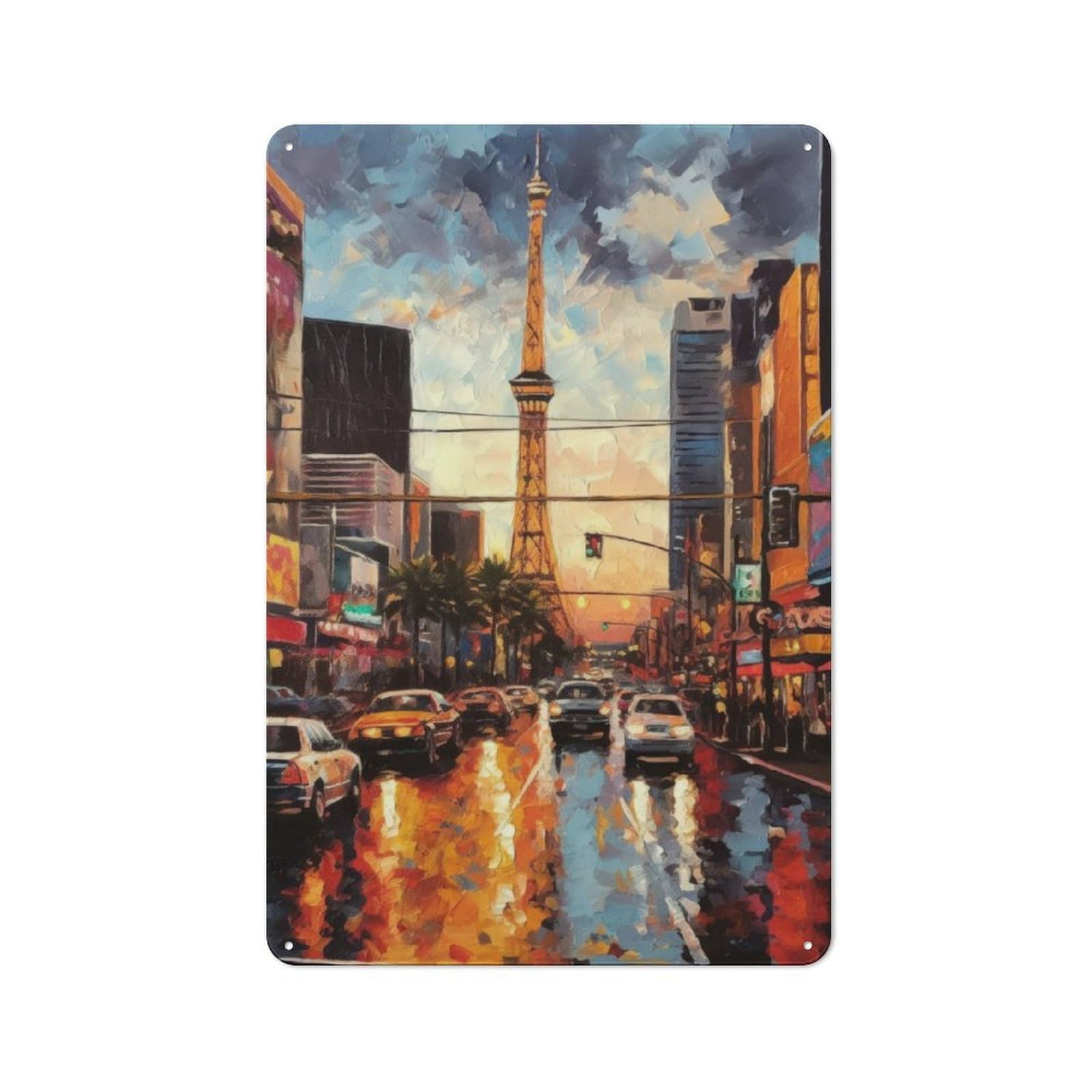 Junmoney The Strip Las Vegas Usa Vintage Tin Sign 30X20cm With For Garage Or Workshop, For Kitchen, Dining Room And Home Bar Wall Decor
