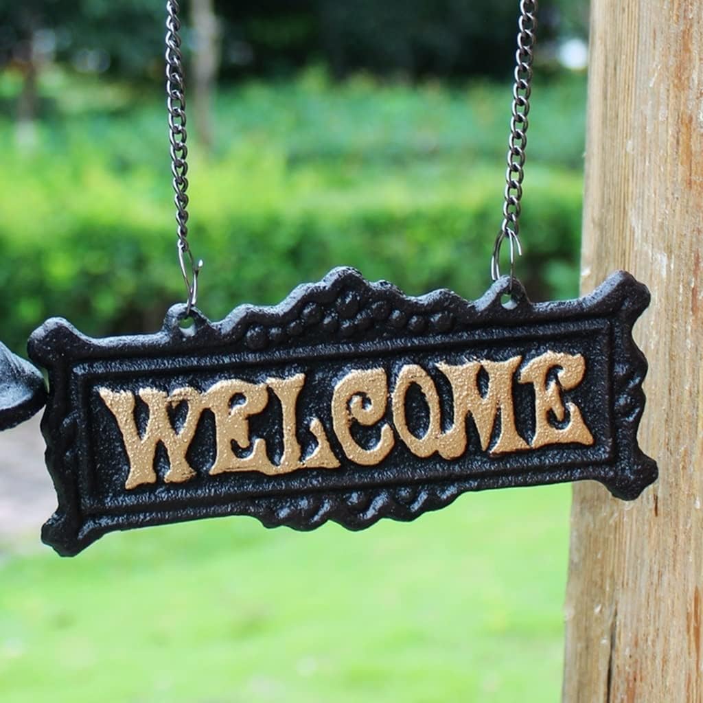 Cast Iron Doorbell Wall Bell, Garden Decoration Doorbell, Welcome Doorbell Courtyard Garden Decoration, Suitable for Farm Coffee Shop Courtyard Bar
