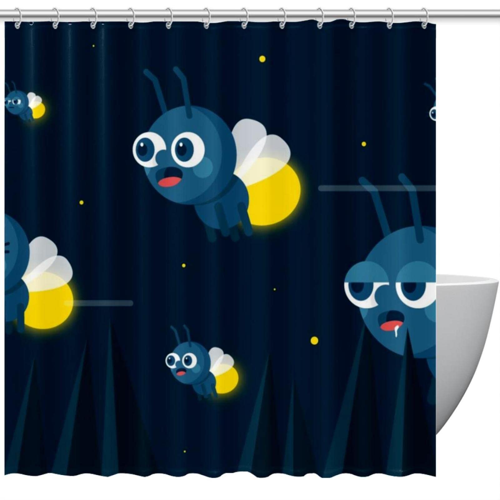 Rideau de douche animaux 183 cm Ficioles pour salle de bain