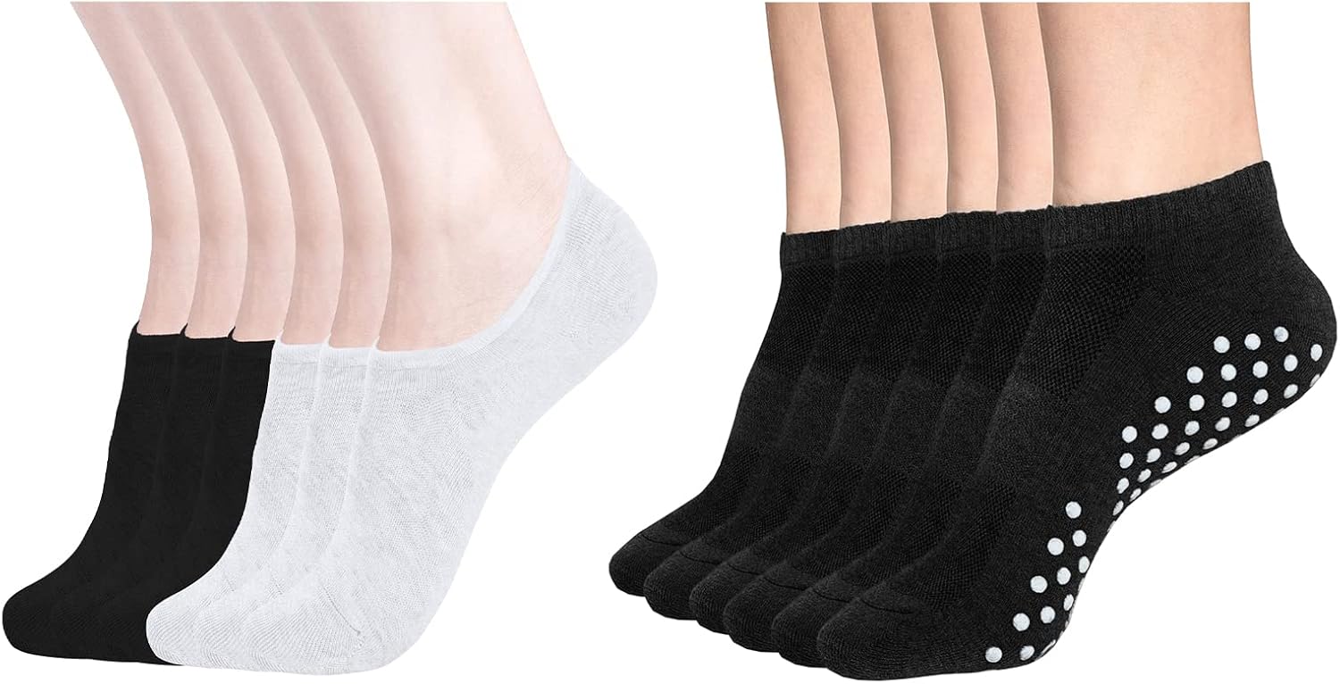 DIBAOLONG 12 packs Women's No Show Socks and Women's Yoga Socks