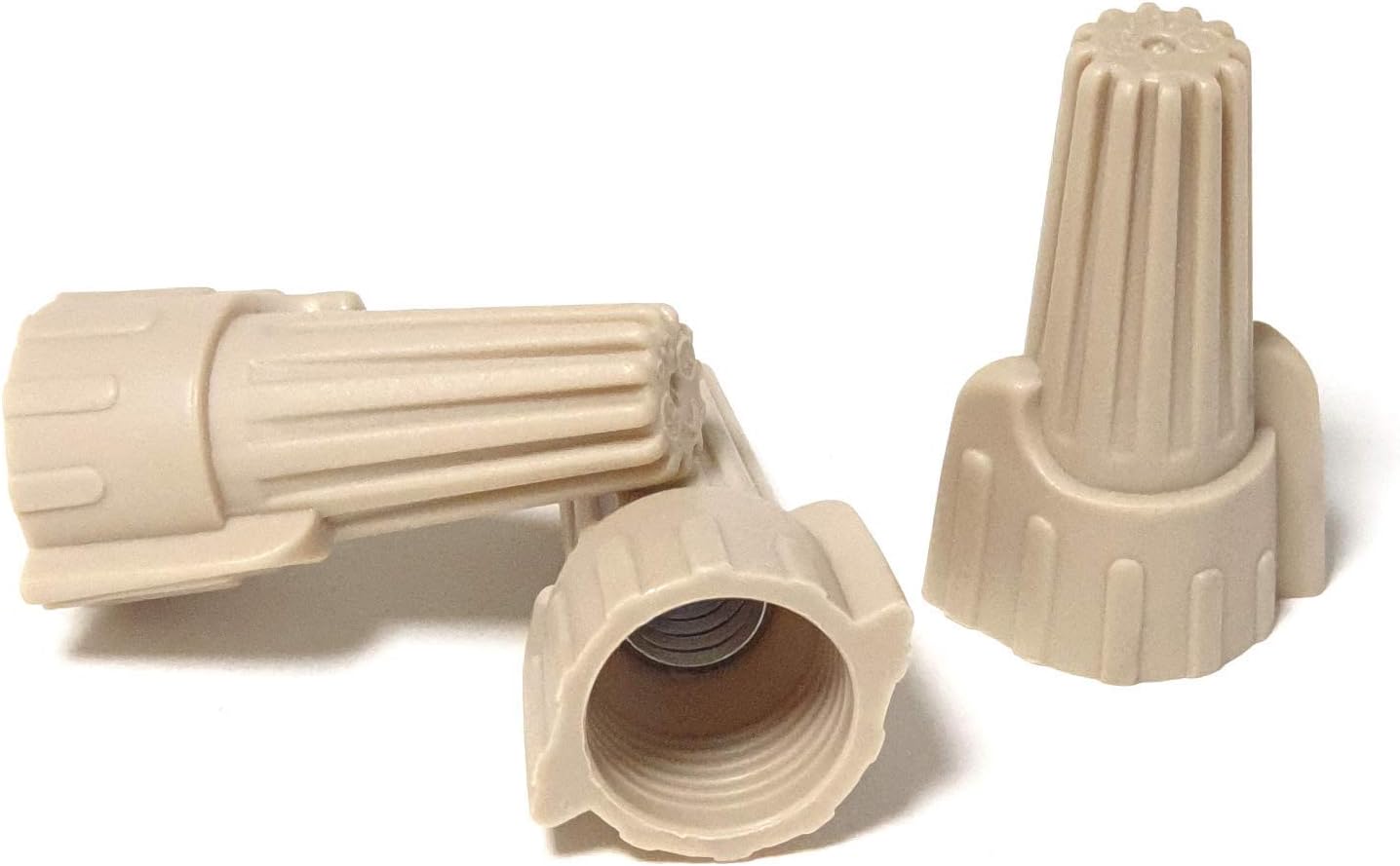 HE Products 500pcs, Tan Winged Wire Connectors, Wire nut connectors, Twist-On Easy Screw On Type Connectors, Heavy Duty, For Connect Electrical Wiring, Wing wire connectors,Easy Twist-On Ribbed Cap