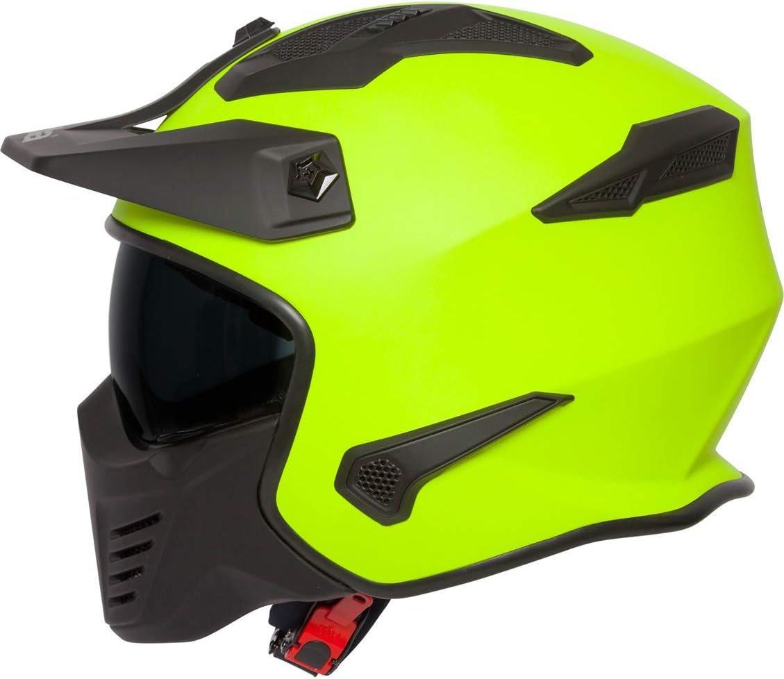 Spada Storm Plain Open Face Motorcycle Helmet L Matt Yellow