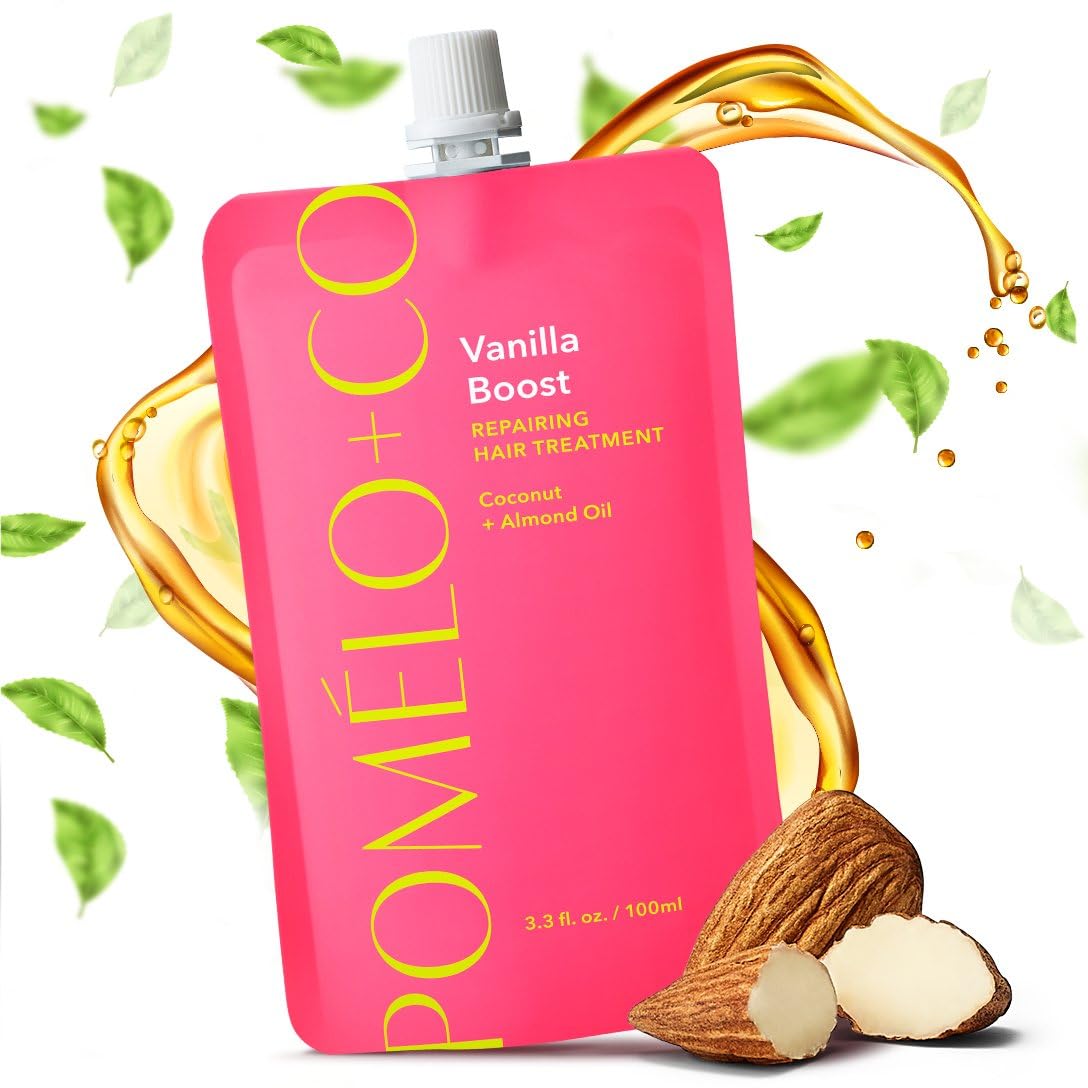 Pomélo+Co. Vanilla Boost Hair Mask - Nourishing Mask with Lovely Sweet Vanilla Fragrance - Vegan Hair Care for Dry Hair - 100ml