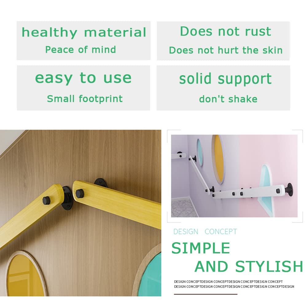 Barandilla ajustable de madera verde para niños, barandilla de seguridad montada en la pared, ideal para niños con discapacidades, diseño seguro y duradero