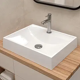 Cuba Pia de Apoio Sobrepor Retangular 50x40 Branca Banheiro Lavabo Beltempo BT-2171