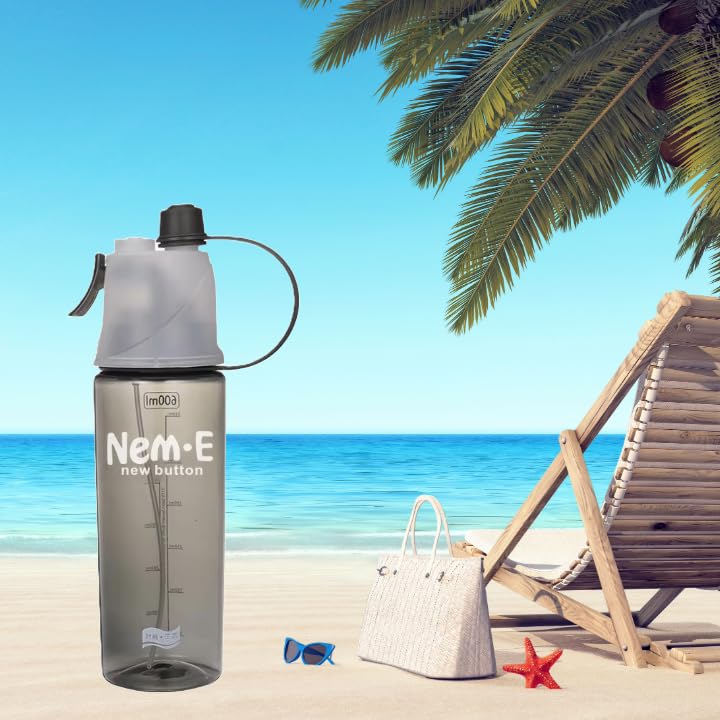 BETALTOV Stay Hydrated with 2-in-1 Mist Spray & Unbreakable Plastic –BPA-Free Water Bottle for Sports, Outdoor Cycling, Gym, Running (600ml,Multicolour) (Black) 8 61JFRS4r1TL