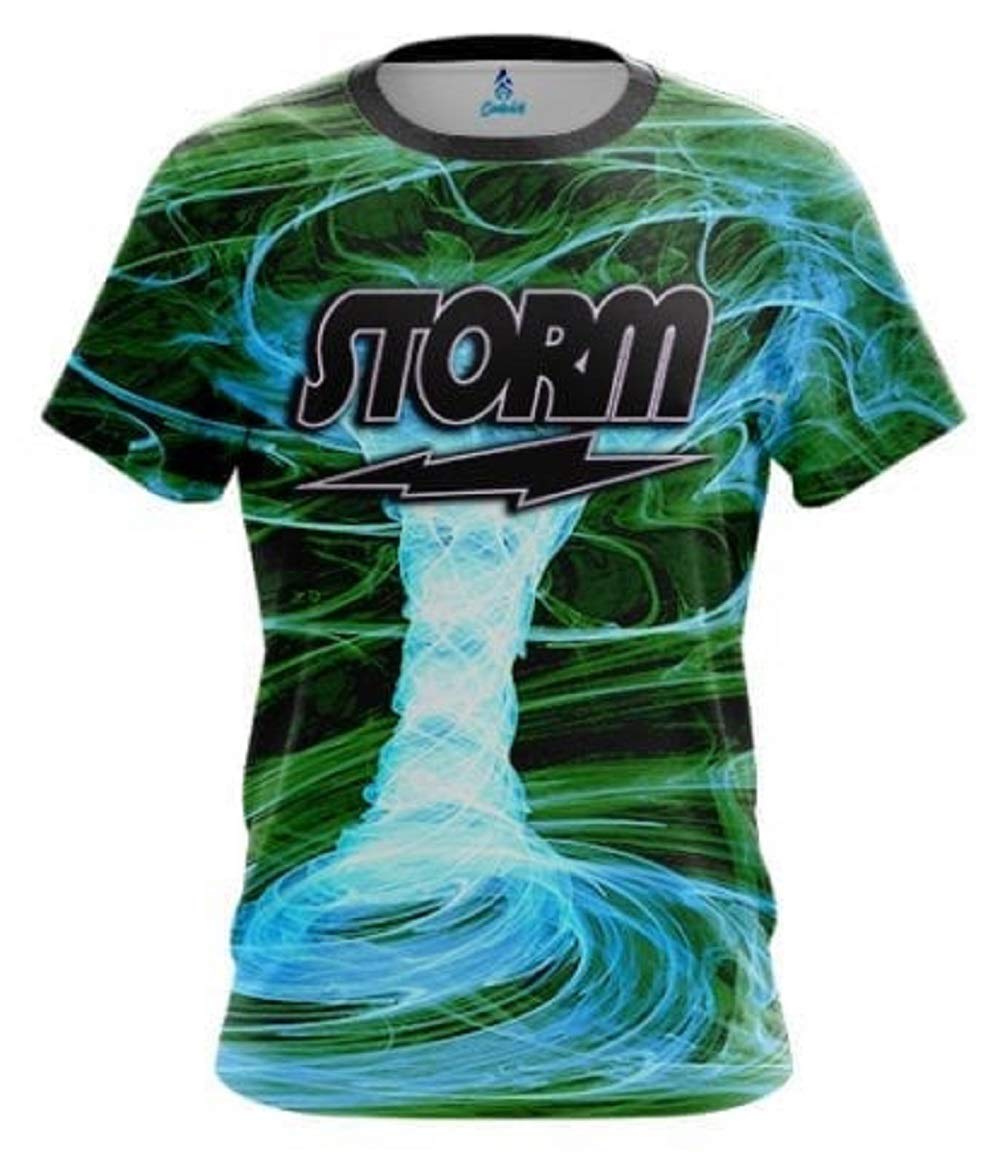 CoolWick Storm Electrical Tornado Green Bowling Jersey