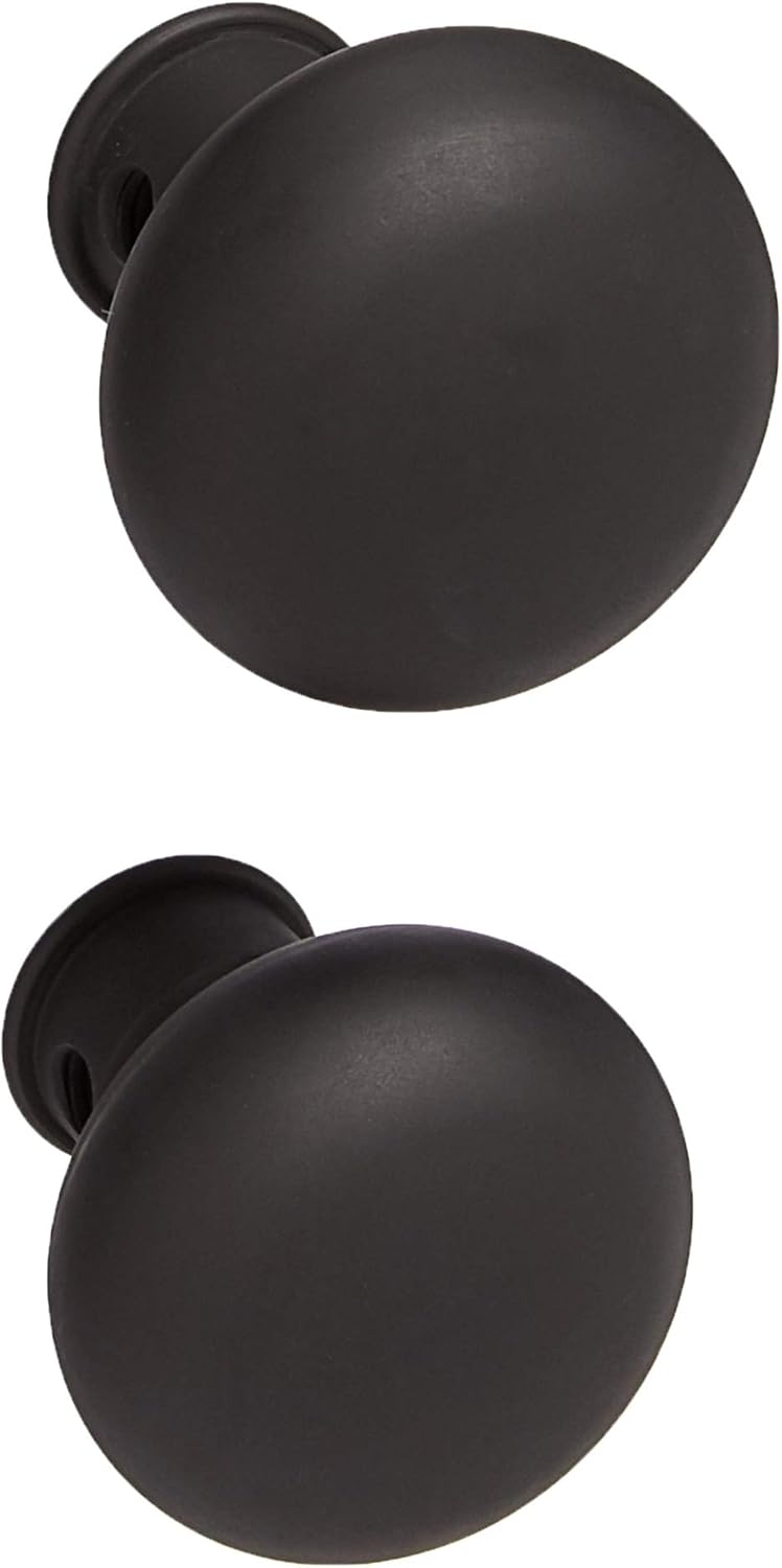 Baldwin 5030 Pair of Estate Knobs Without Rosettes, Satin Black