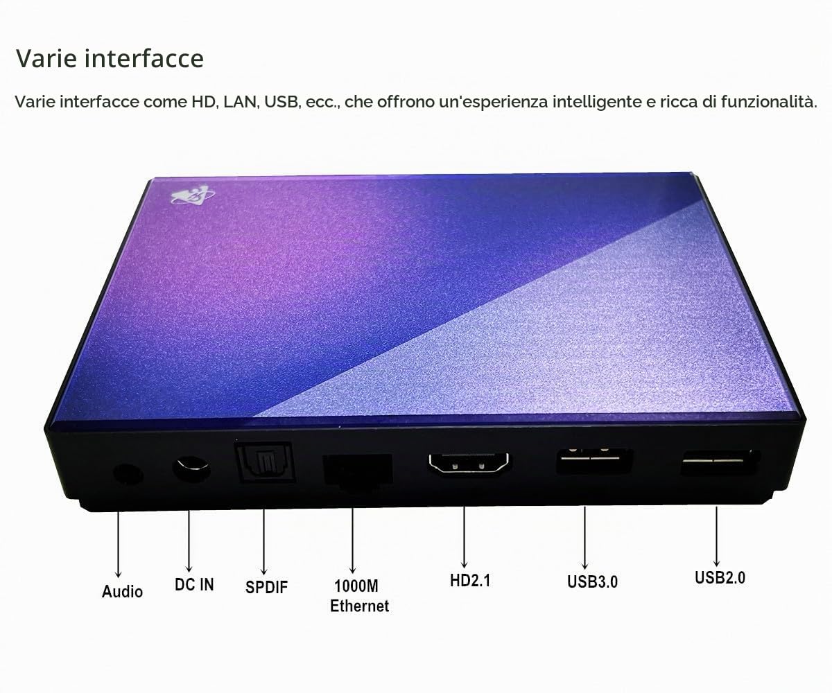 H96 Max M9 TV Box Android 14.0 RK3576 8GB RAM 128GB ROM WiFi6 1000M LAN BT5.4 USB3.0 Supporto HEVC H265 4K 60fps AV1 HDR TV Box