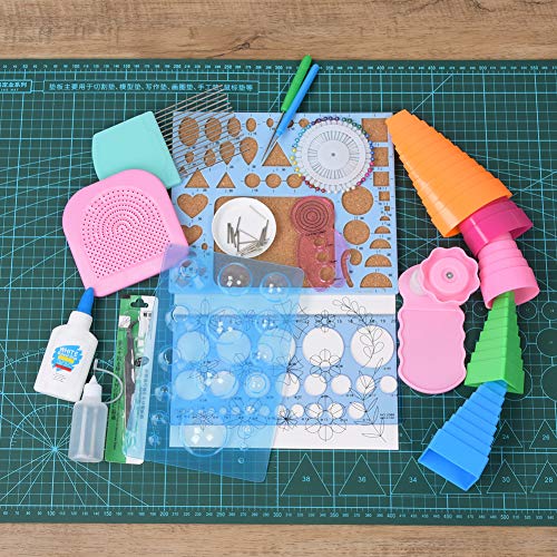 Chiyyak Kit Completo de Quilling de Papel, Funcionamiento Suave, Ideal para Entusiastas del Bricolaje, Manualidades con Formas Geométricas