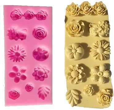 FOYARA Rose Silicone Chocolate Mold Mini Flower Fondant Mold for Sugarcraft Cake Decoration Resin Polymer Clay Soap Wax Making