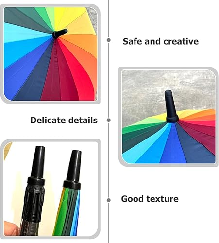 Miniatura 6 de BESPORTBLE Juego de 2 tapas de punta de paraguas de goma para paraguas, tapones de repuesto para caminar, senderismo, senderismo, senderismo,