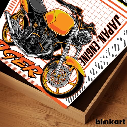 Image of BLINKART Honda Tiger (Custom) Car Posters Sticker Gift Items for Boys Room Wall Decor || Comes with Double-Sided Tape|| Decoration Bedroom Living Room Office Studio Decor | 12x18 In (A3) - CAR-291