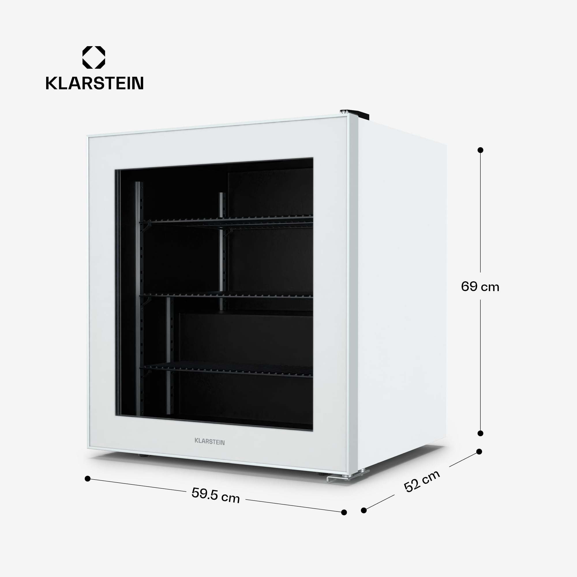 Klarstein IceAge 88 Mini Congélateur 88L 0 à -18°C Éclairage LED 3 Étagères Classe E Blanc