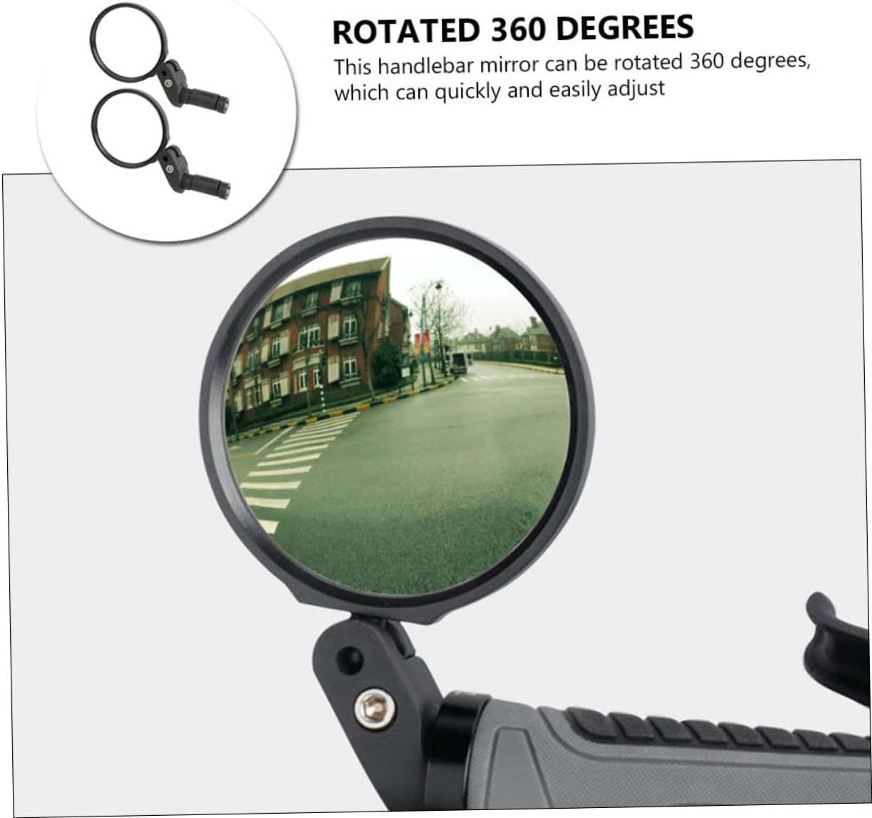 HEMOTON 4pcs Adjustable Bike Rearview Mirror Folding Convex Reflector for Mountain and Road Cycling Fits Handlebar for Enhanced Safety and