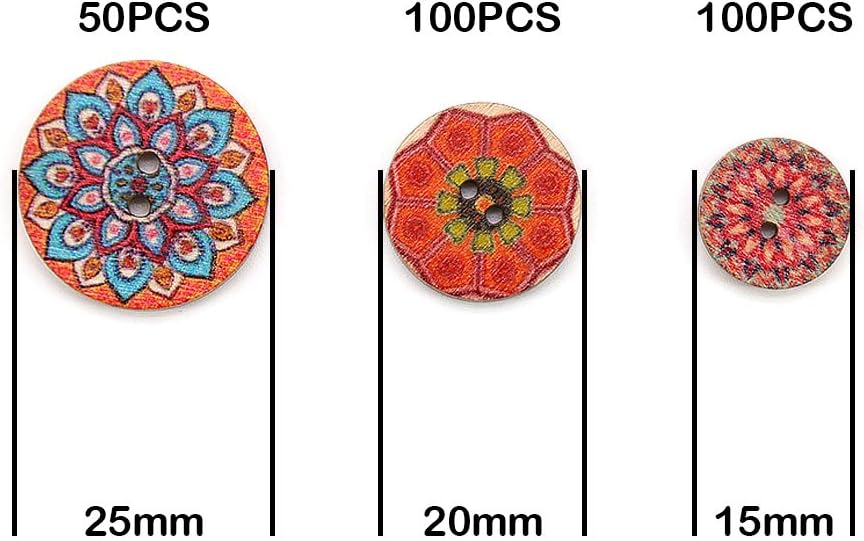 Homo Trends 250PCS Wooden Buttons Knitting Accessories Mixed Random Colorful Wooden Craft Buttons Baby Buttons for Cardigans Knitting - Image 3