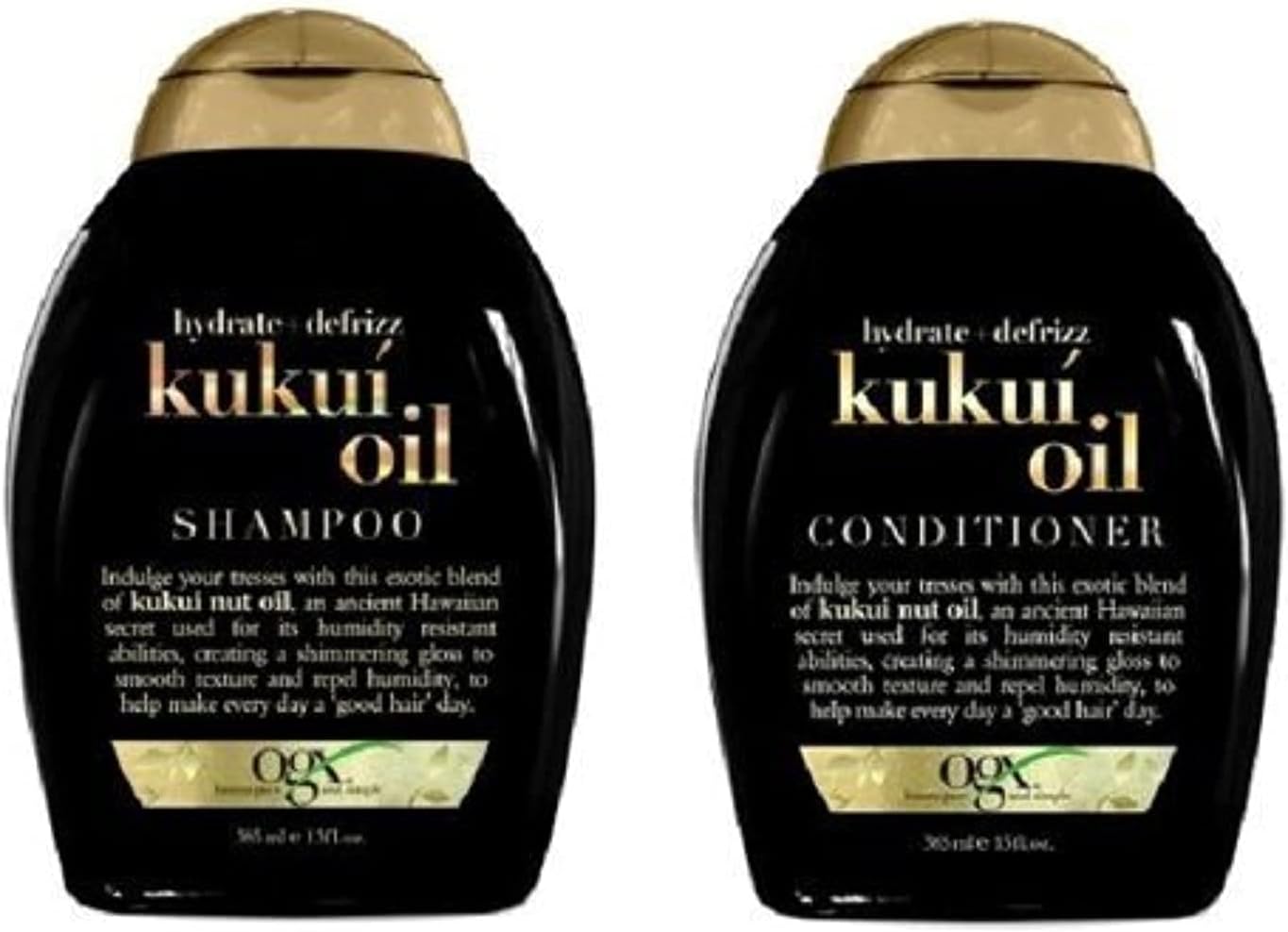 Organix OGX Hydrate and Defrizz Kukui Oil Shampoo and Conditioner Set (13oz)
