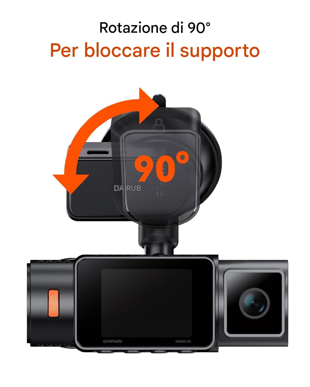 VANTRUE Supporto a ventosa GPS per fotocamera N2X/ N4 PRO S/ N5S/ N4S Dashcam auto, registrazione GPS (posizione, percorso di guida e velocità), porta USB-C