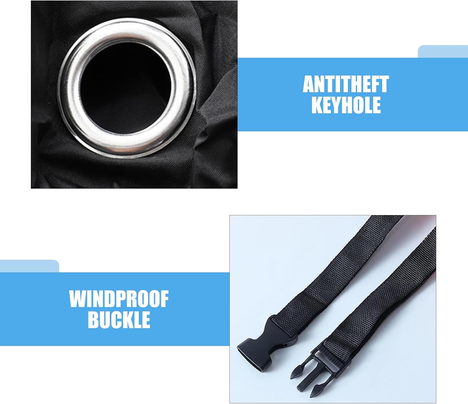Motorcycle Cover, Waterproof Motorbike Full Cover with Lock-Holes & Storage Bag, All Season Universal Motorbike Windproof & Dustproof Cover for 250cc Cruiser Bike, Motorcycle (Black# XXL)